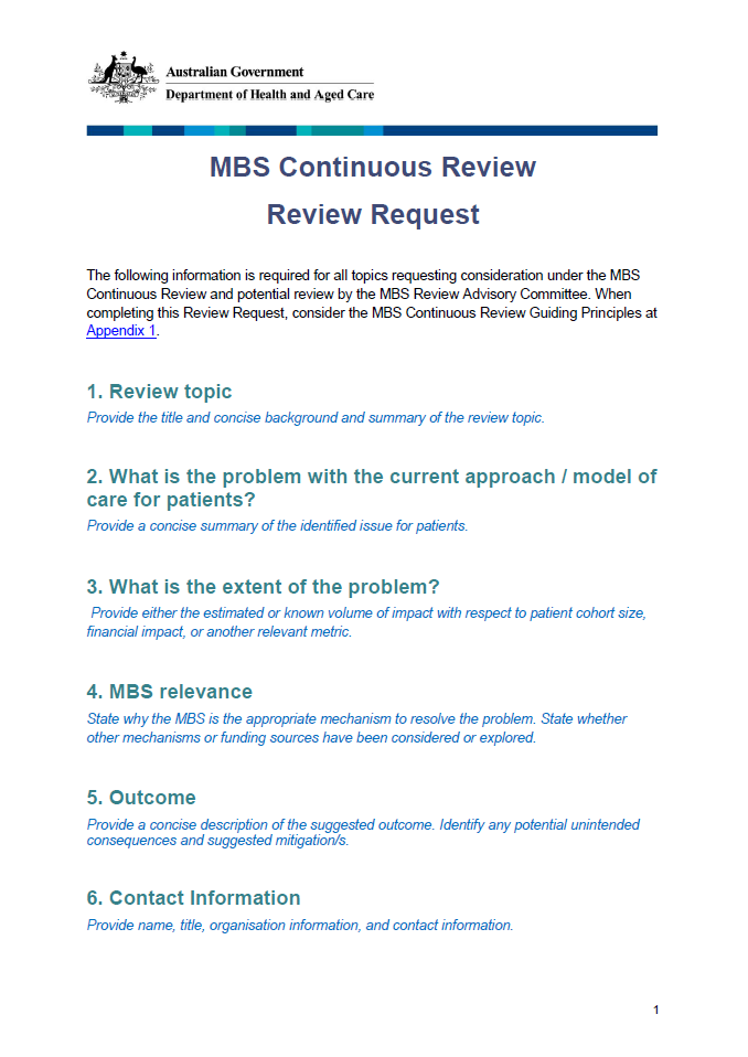 MRAC review request form – cover image