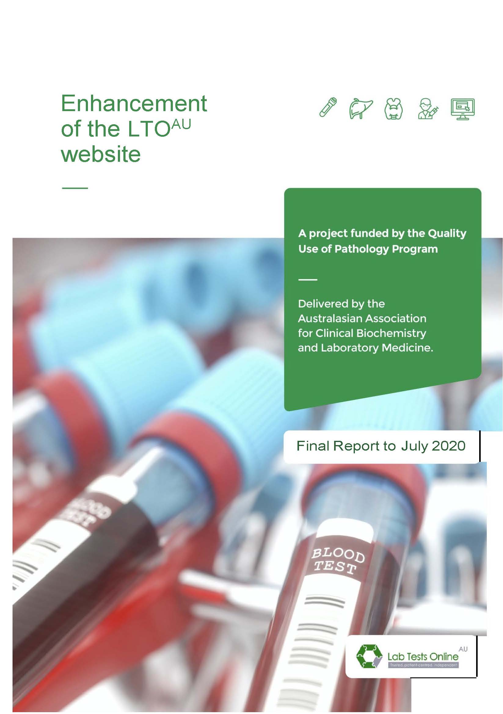 Quality Use of Pathology Program (QUPP) – Final report for the enhancement of the Lab Tests Online website project