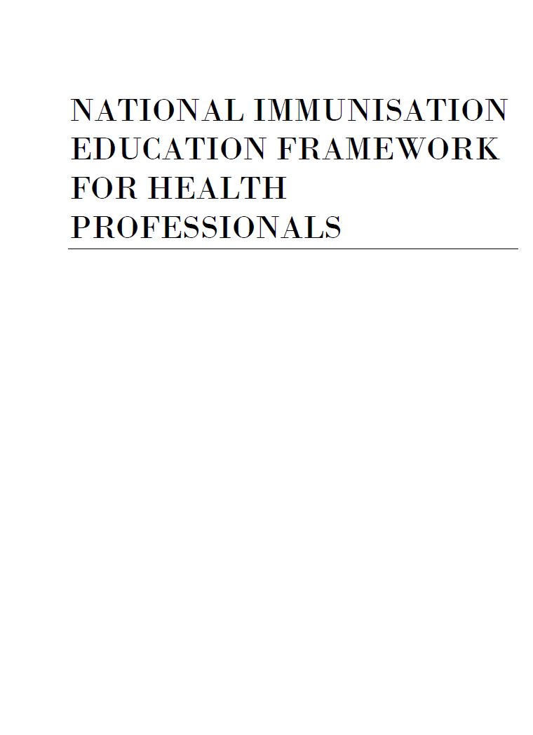 National Immunisation Education Framework for Health Professionals