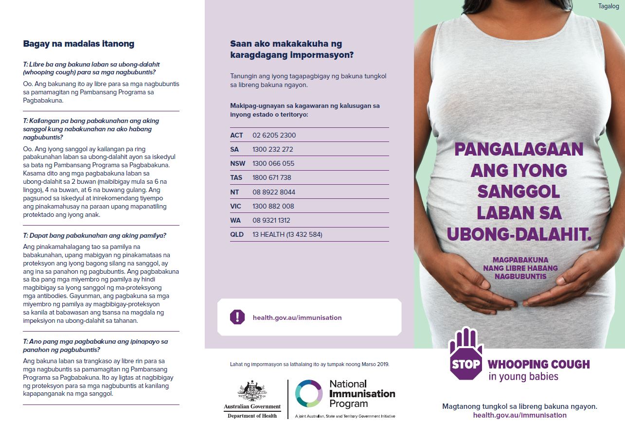 maternal whooping cough - Tagalog image