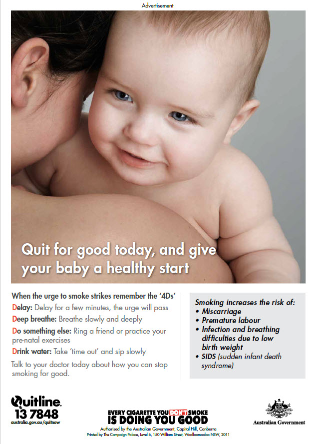 Cover image for the Quit for good today, and give your baby a health start poster