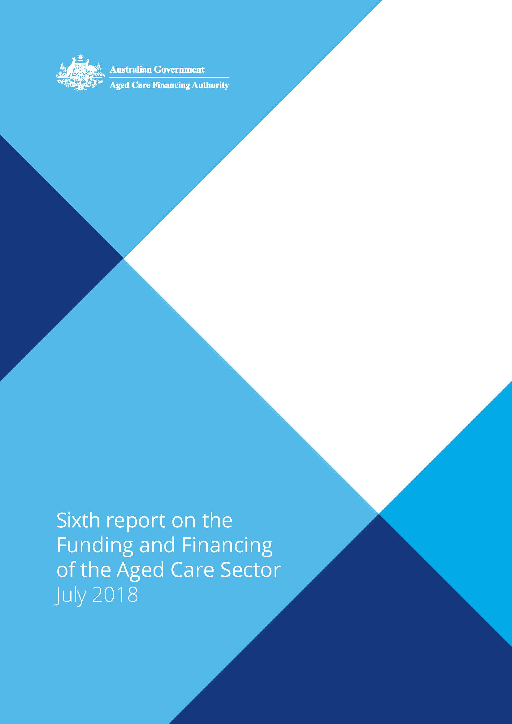 Cover image 2018 ACFA annual report on the funding and financing of the aged care sector