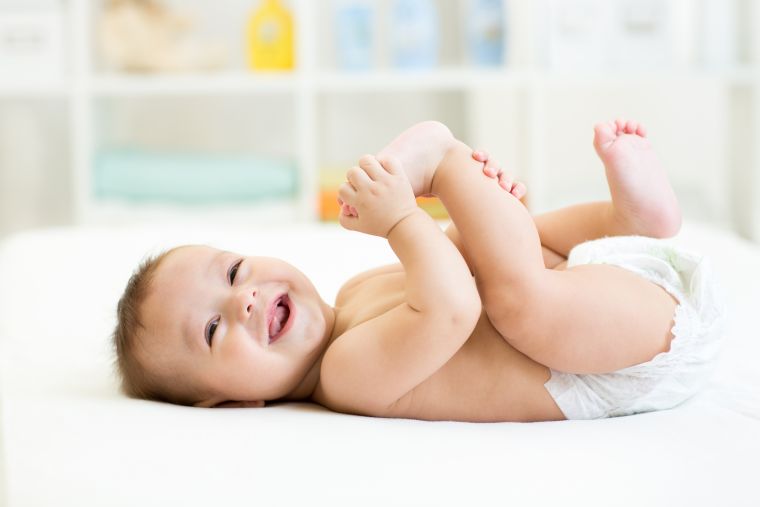 Baby lying on its back