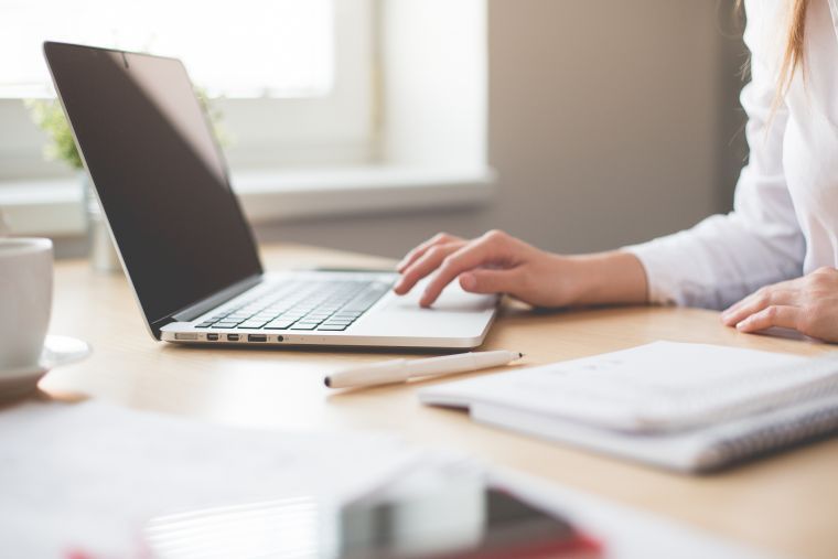 woman using a laptop