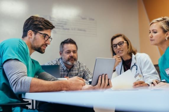 Researchers in a meeting