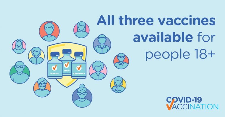 All approved vaccines now available to everyone 18+ news item