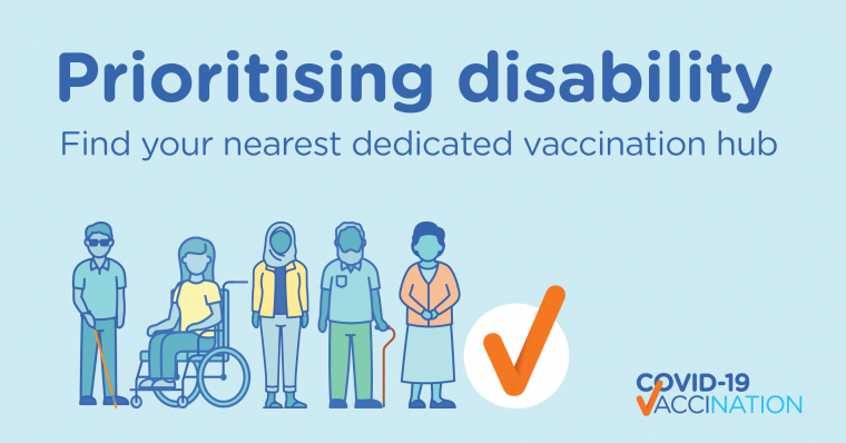 Disability vaccination hub tile