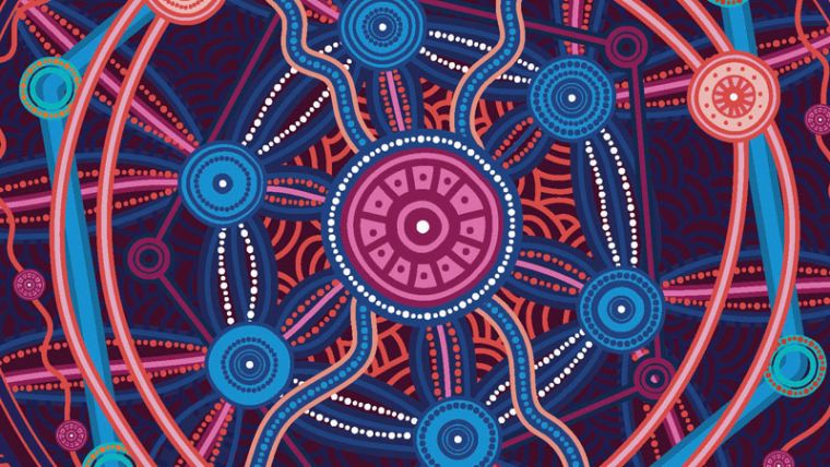 'Workforce' element from Gilimbaa and Tarni O'Shea's artwork, 'We All Share The Night Sky', created for the National Aboriginal and Torres Strait Islander Health Plan.