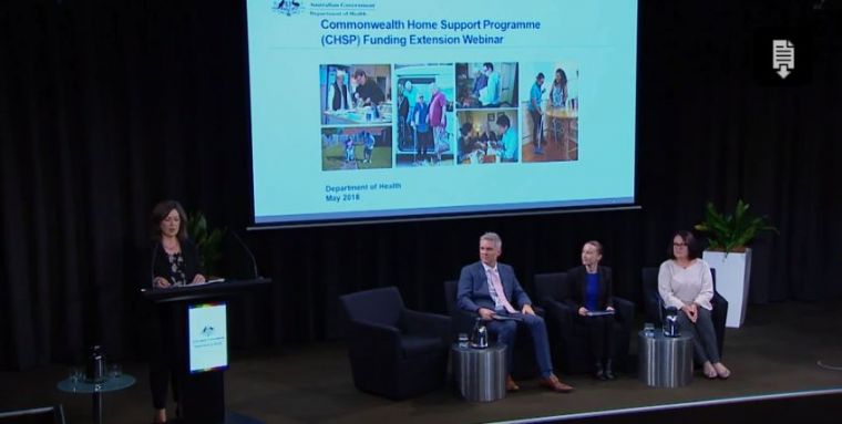 Image capture of CHSP funding extension webinar