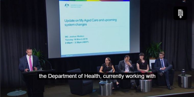 Image capture for My Aged Care operational update March 2019 webinar