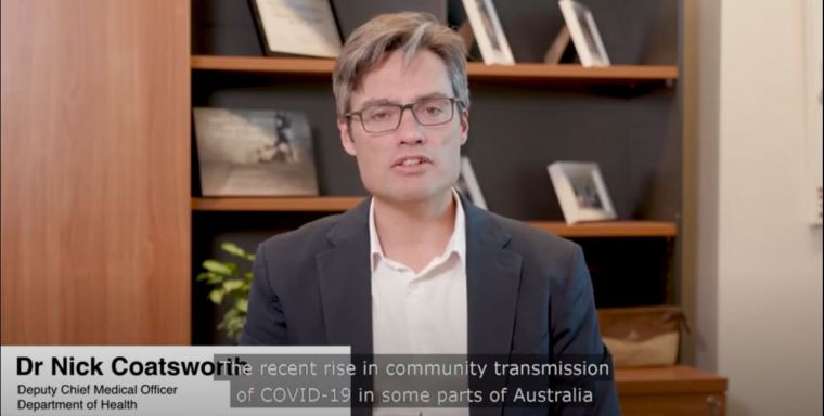coronavirus covid 19 dr nick coatsworth message on masks australian government department of health