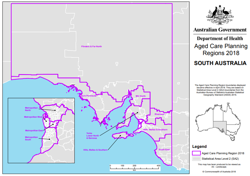 2018 SA aged care planning regions cover