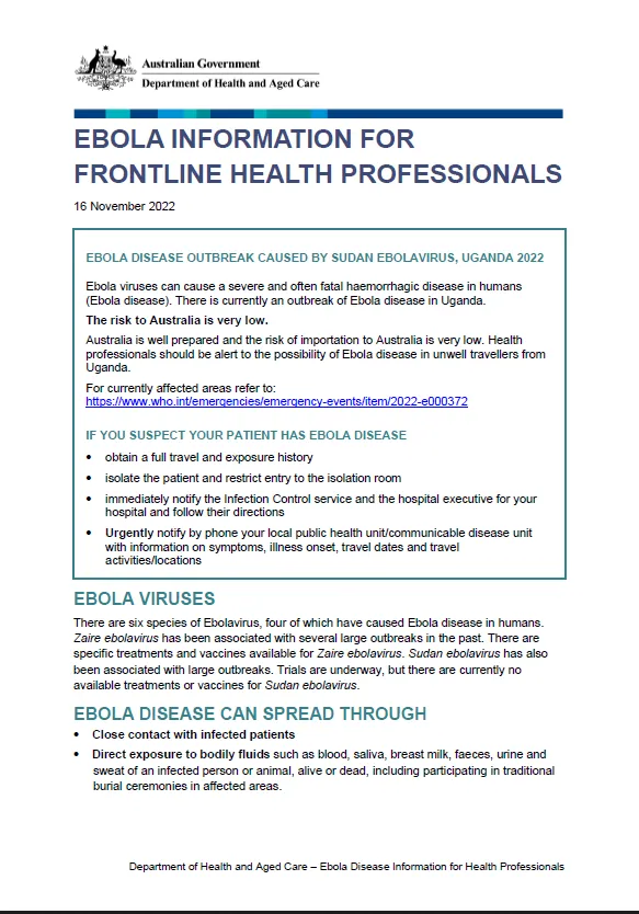 Ebola resources