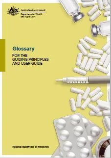 Cover page glossary for the guiding principles and user guide