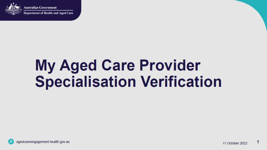 Upcoming changes to specialisation verification webinar slides – 11 October 2022
