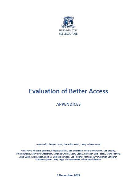 Appendices - Evaluation of the Better Access