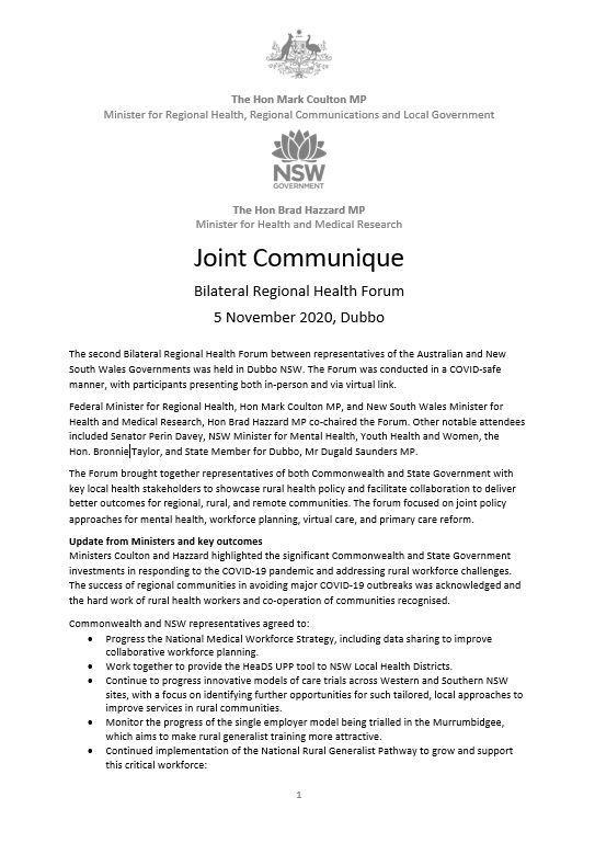 Cover image for Bilateral Regional Health Forum – Joint communiques