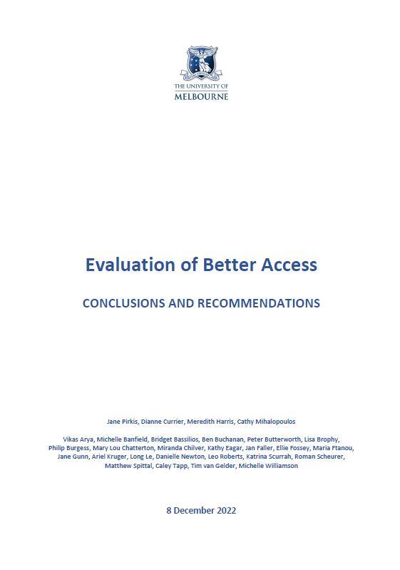 Conclusions and Recommendations - Evaluation of the Better Access