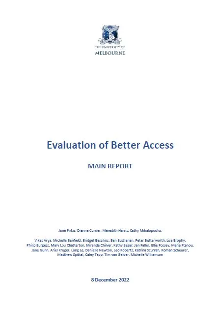 Evaluation of the Better Access initiative - Final Report