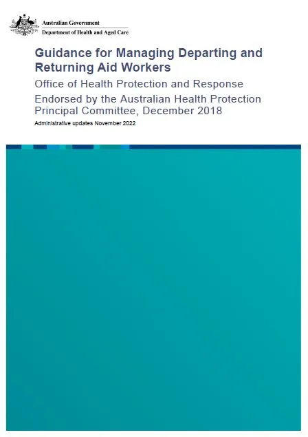 Cover page Guidance for managing departing and returning aid workers