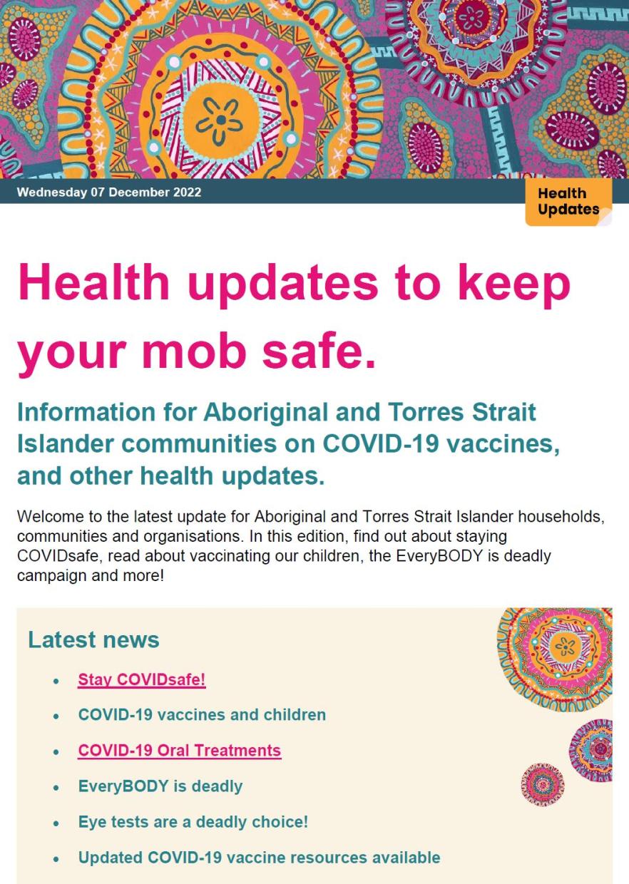 Key updates for Aboriginal and Torres Strait Islander communities – 07 December 2022