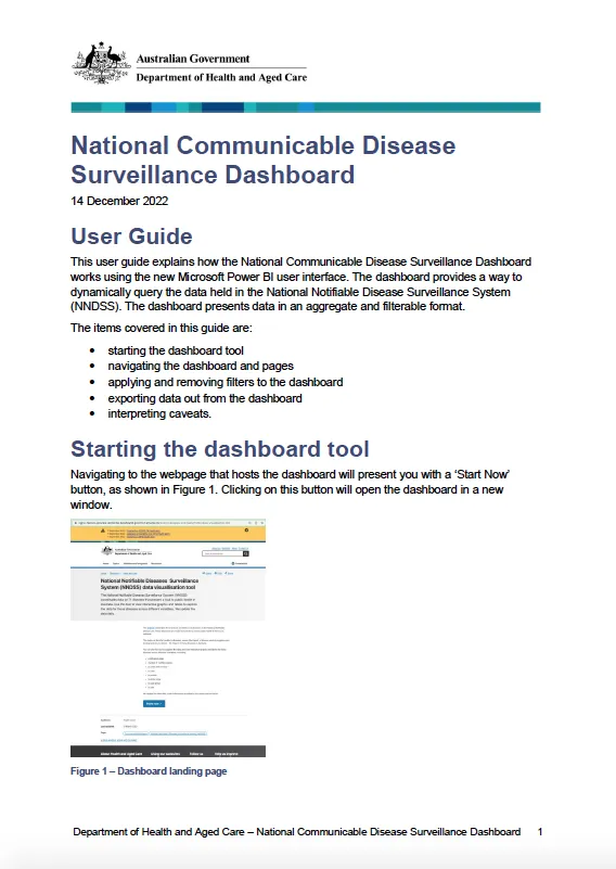 Cover image for National Communicable Disease Surveillance Dashboard – User guide.pdf