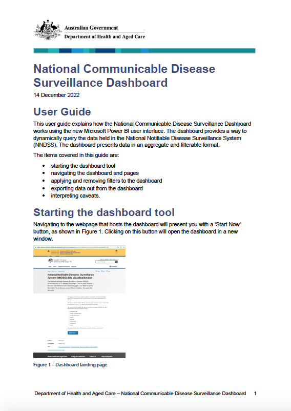 Cover image for National Communicable Disease Surveillance Dashboard – User guide.pdf