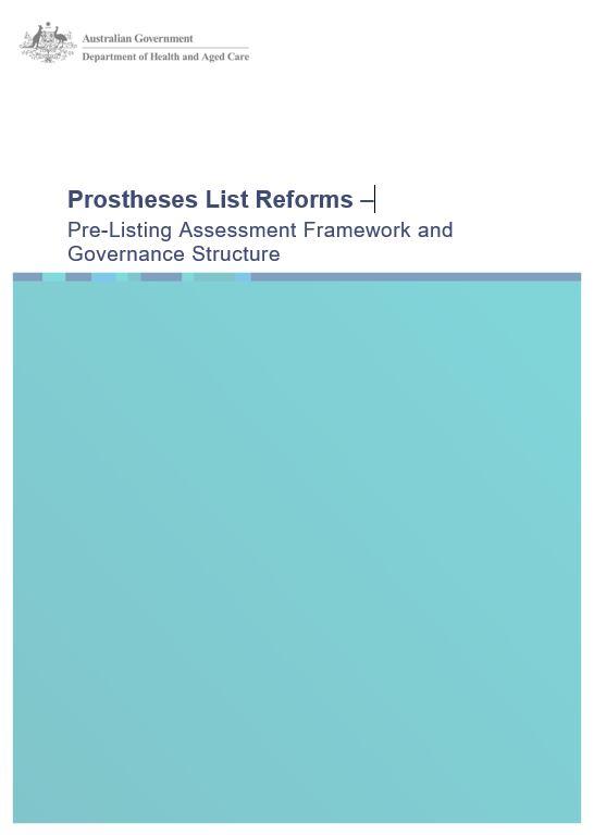 Cover page Pre-listing Assessment framework and Governance structure