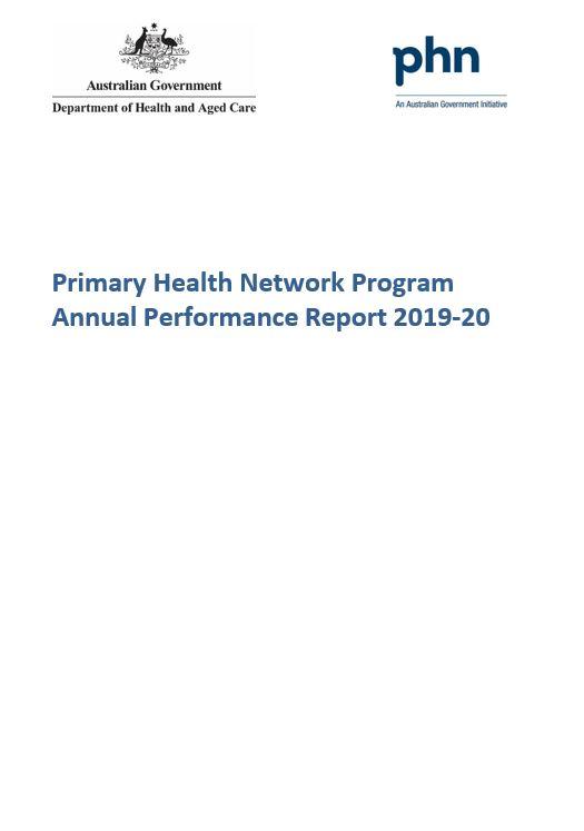 Cover page PHN Annual performance report 2019-20