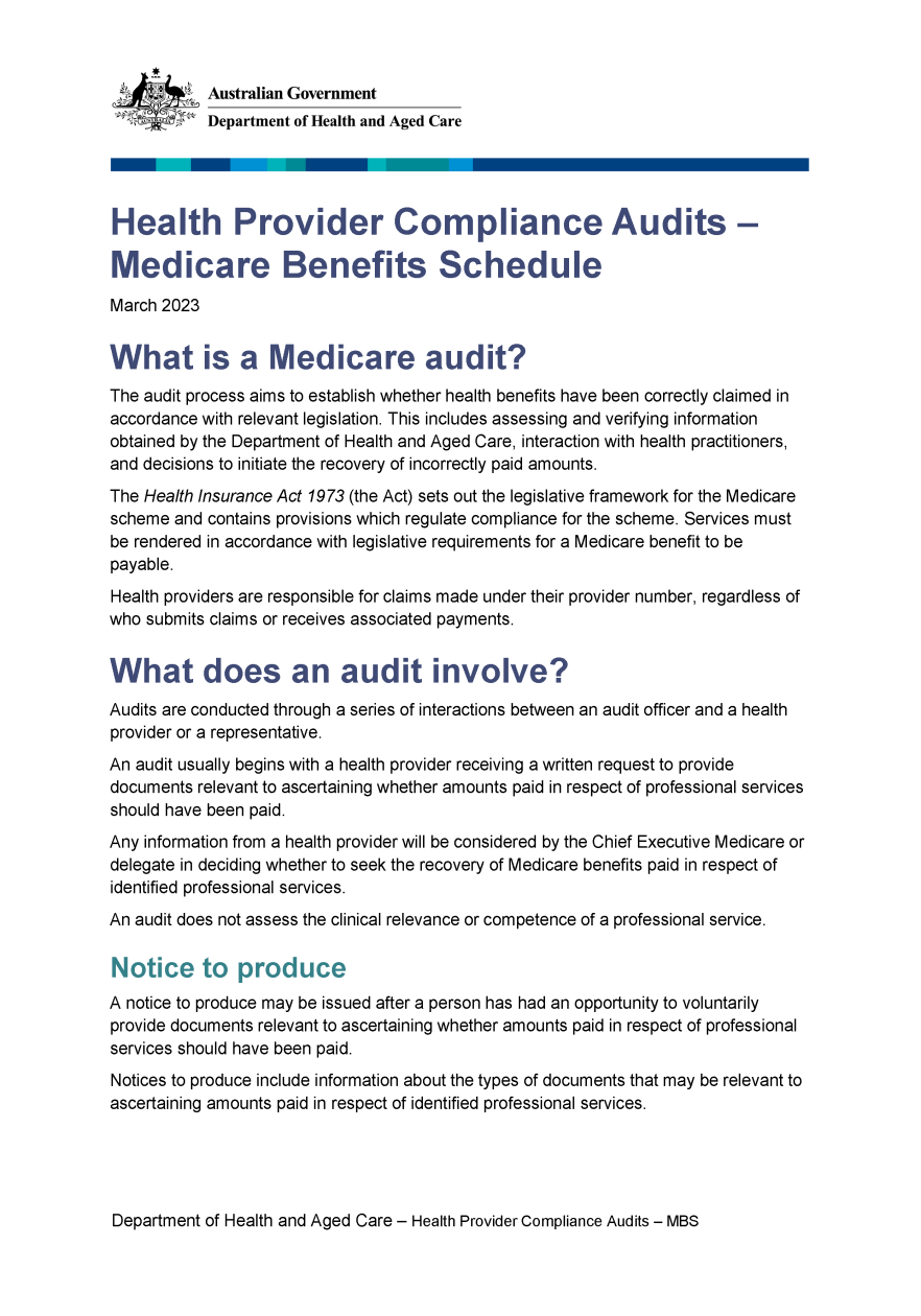 About the Medicare audit process
