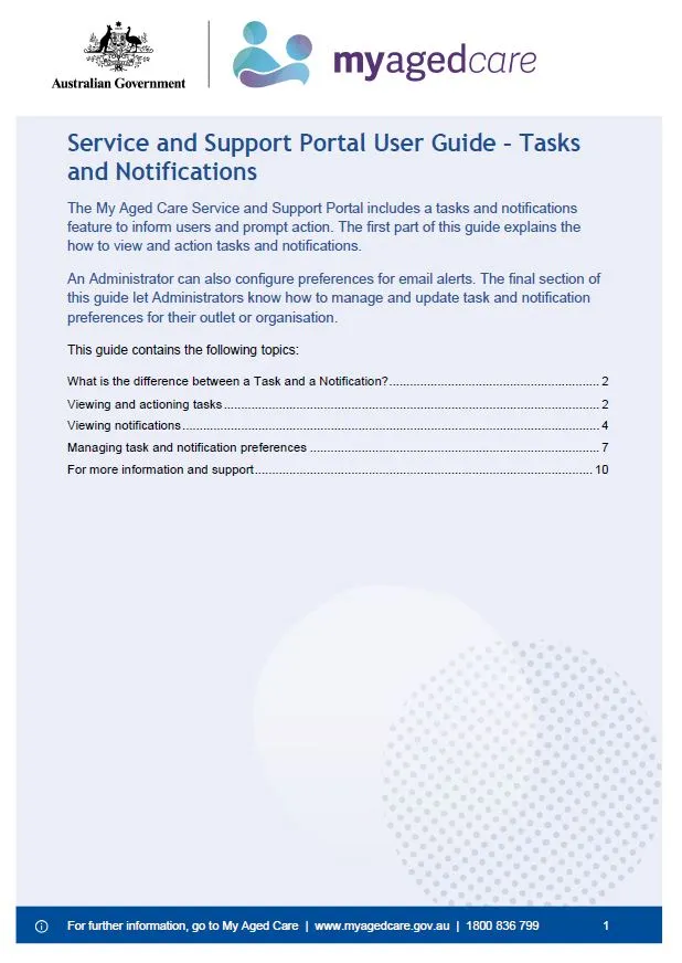 Cover page Service and support portal user guide – Tasks and notifications