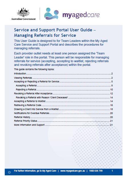 Cover page Service and support portal user guide – Manage referrals for service