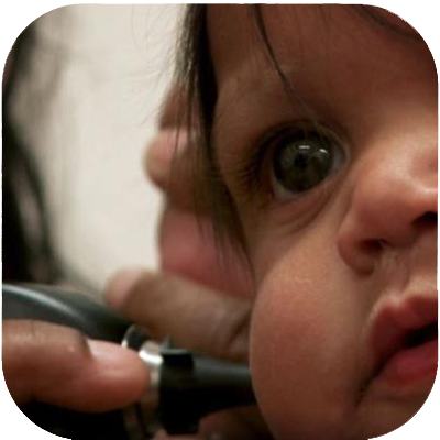 Image of child receiving hearing test