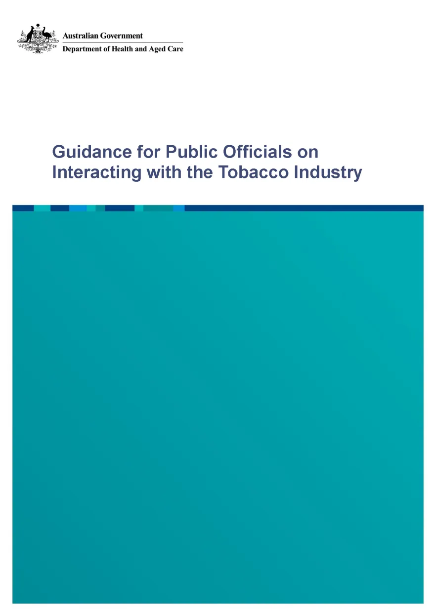 Guidance for public officials on interacting with the tobacco industry