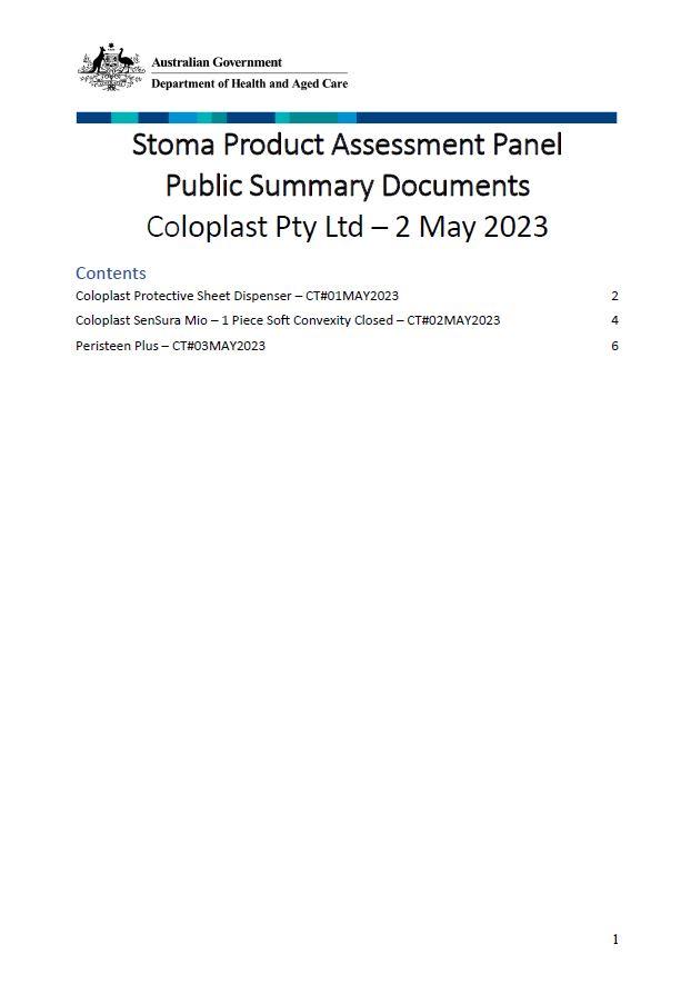 Coloplast Public Summary Document Collection - May 2023
