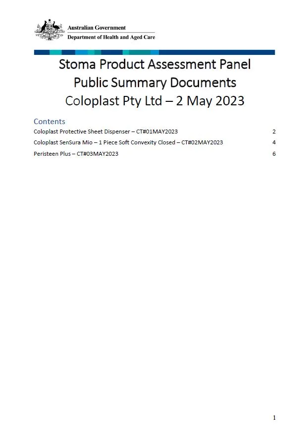Coloplast Public Summary Document Collection - May 2023