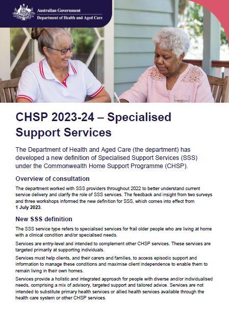 Commonwealth Home Support Program 2023-24 – Specialised Support Services