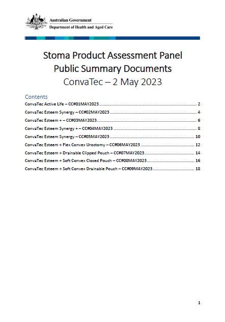 Convatec Public Summary Document Collection - May 2023