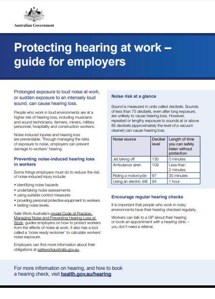 Protecting your hearing at work – guide for employers