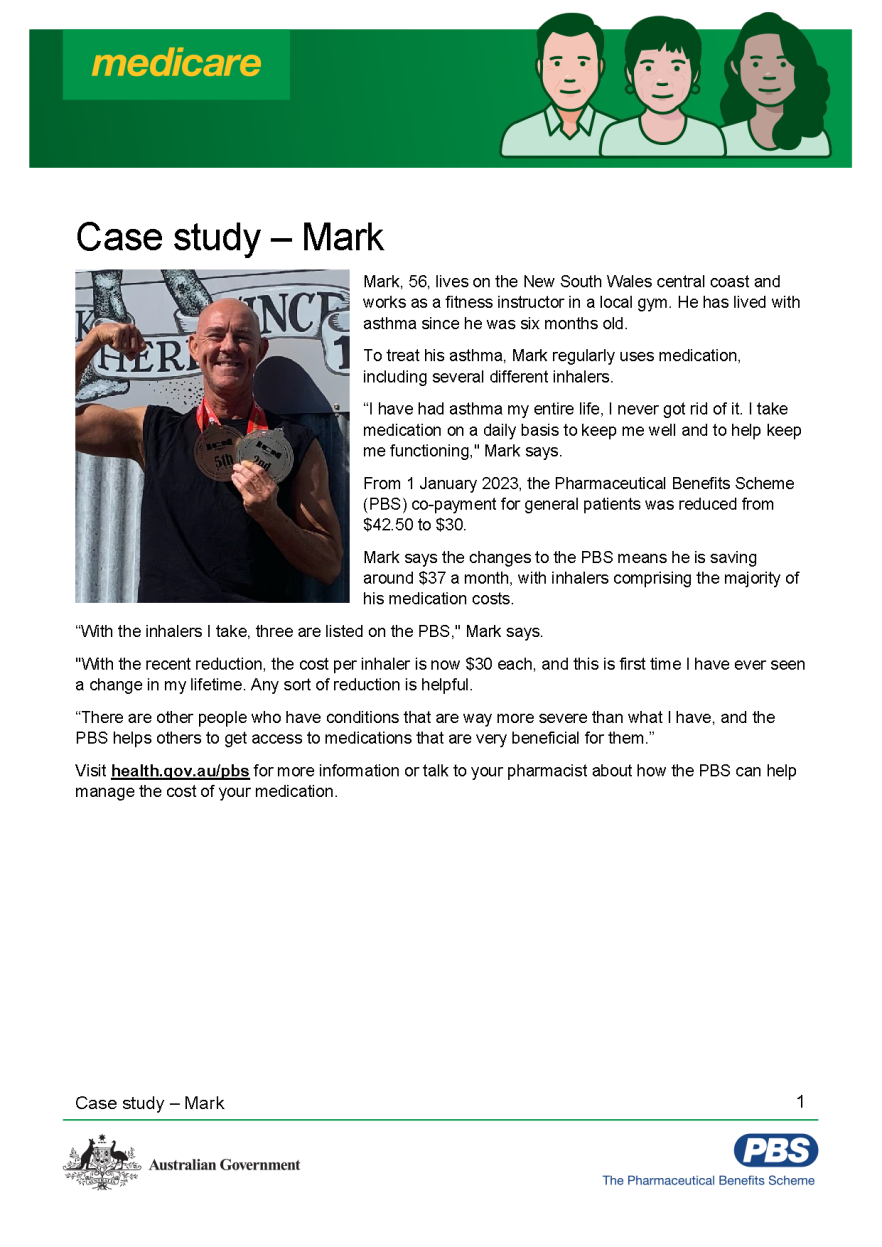 Save more on your PBS medicines – Mark case study