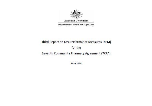 Third report on key performance measures for the Seventh Community Pharmacy Agreement 