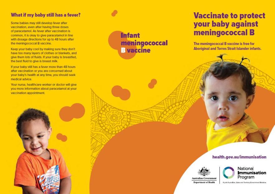 Vaccinate to protect your baby against meningococcal B – brochure for Aboriginal and Torres Strait Islander people