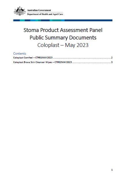 Coloplast Public Summary Document Collection - May 2023