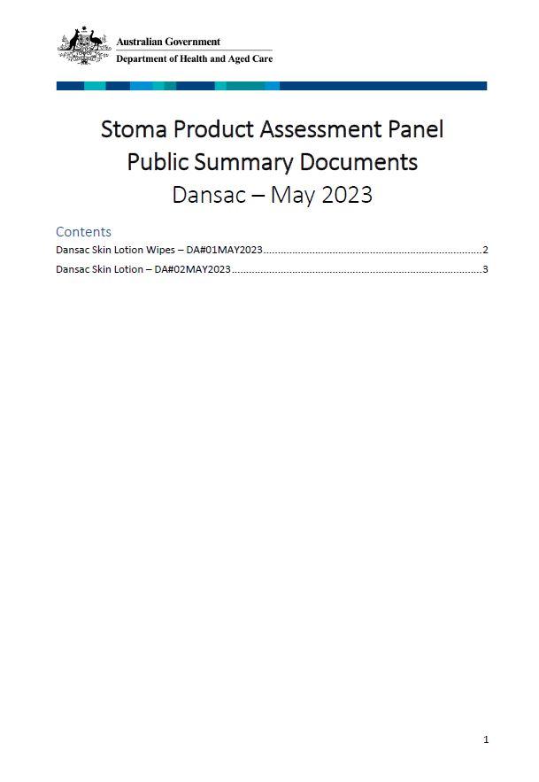 Dansac Public Summary Document Collection - May 2023  