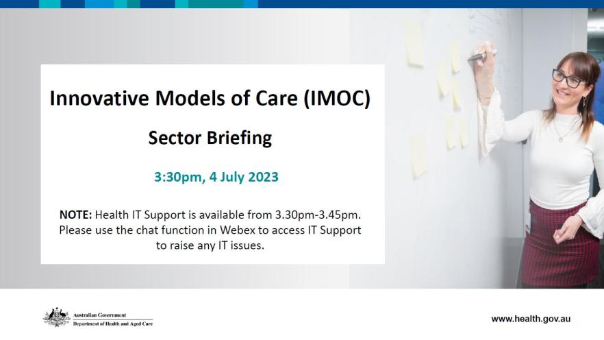 Innovative Models of Care (IMOC) webinar