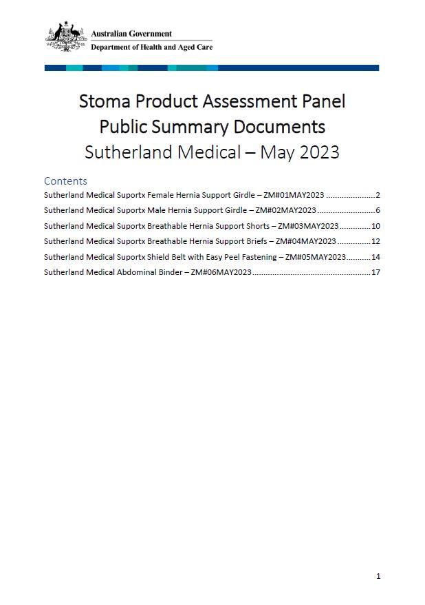 Sutherland Medical Public Summary Document Collection - May 2023 
