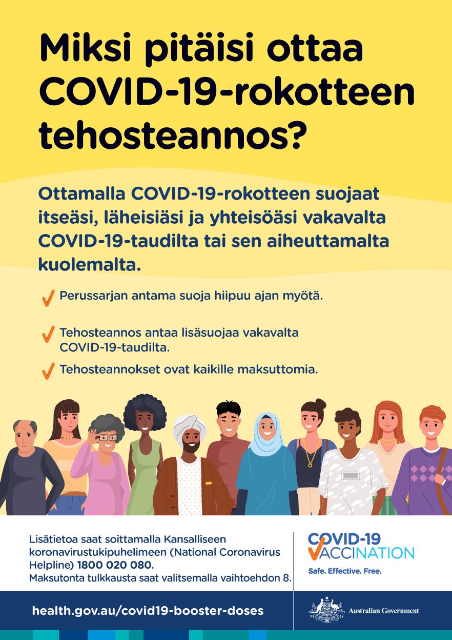Miksi minun pitäisi ottaa COVID-19-rokotuksen (koronarokotuksen) tehosteannos?