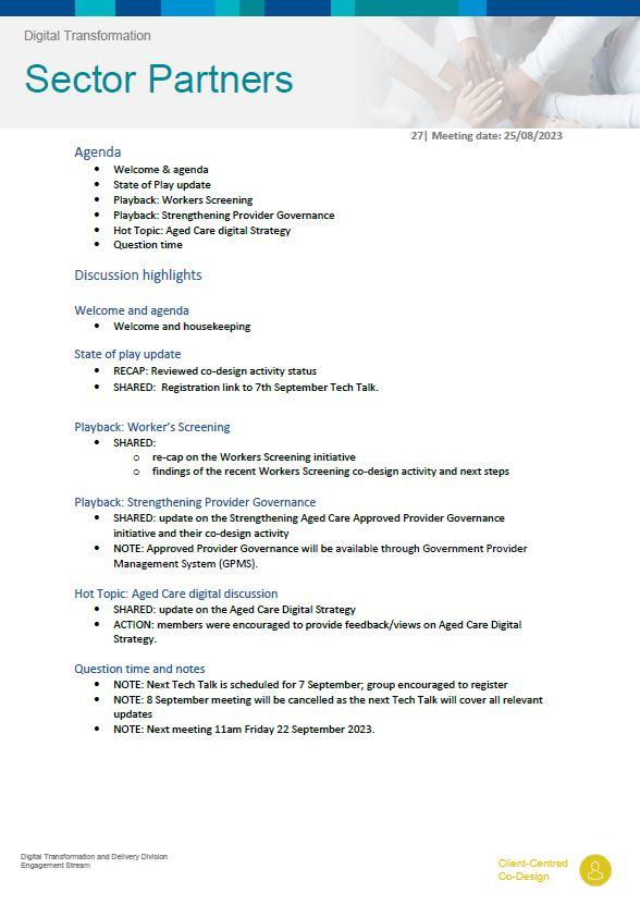 Digital Transformation Sector Partner #27 - Meeting Summary