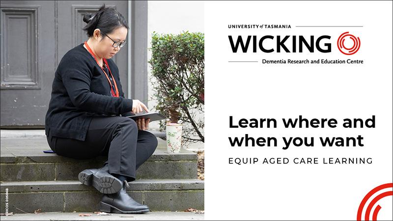 Aged care worker and Wicking logo