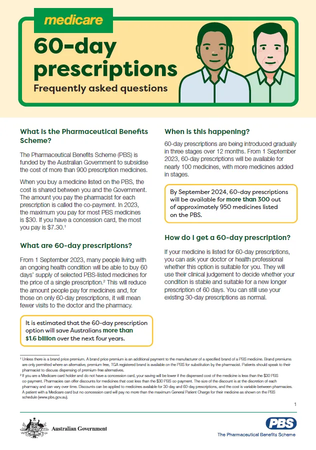 60-day prescriptions – Frequently asked questions
